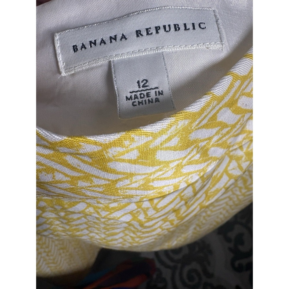 Banana Republic 100% Silk Top and Skirt  Sz 12 Yellow Office Career School - Picture 5 of 9
